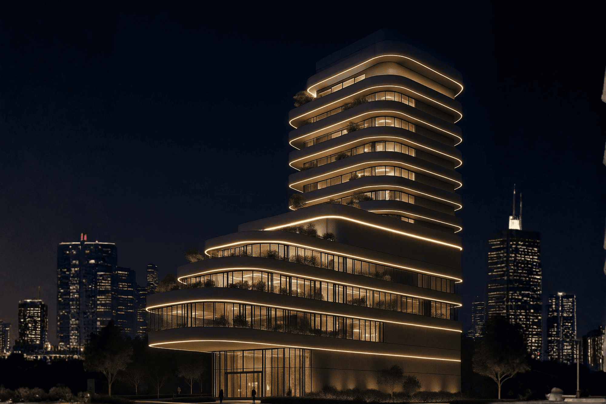 Private residence, facade lighting