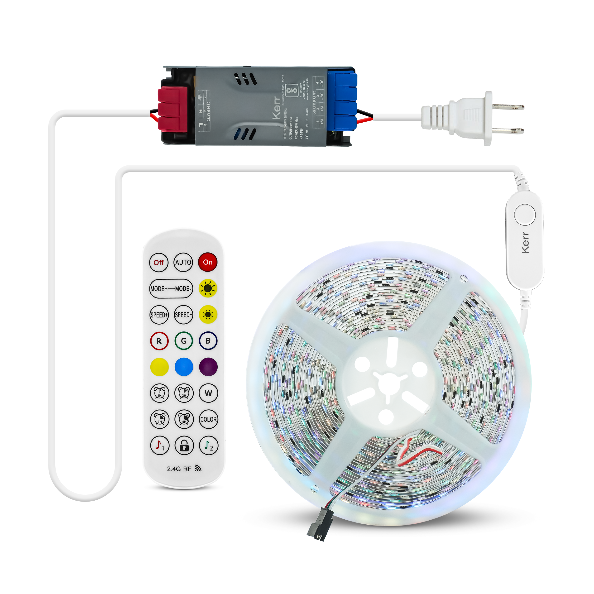 Kerr Smart RGBIC Addressable LED Strip Lights, 16million Colors, Color Changing & Segmented Sections, Tuya Ble & WiFi Support. Music Sync, App & Voice Control with Alexa & Google Assistant Compatibil…